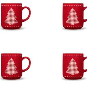 Friesland 4er-Set Becher Tannenbaum Happymix Winterzauber Rot