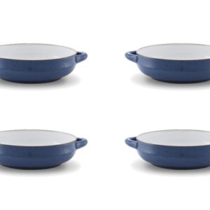 Friesland 4er-Set Suppenteller mit Henkel Ammerland Blue