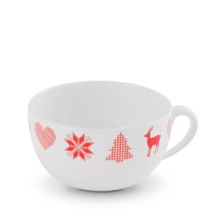 Friesland Jumbo- Obertasse 0,56l Happymix Winterzauber Weiß