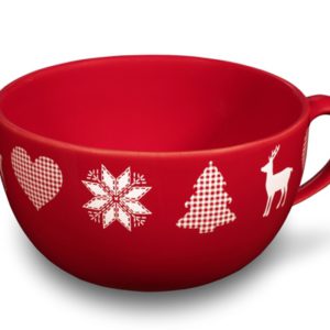 Friesland Jumbo- Obertasse 0,56l Happymix Winterzauber Rot