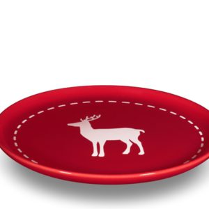 Friesland Frühstücksteller Reh 19cm Happymix Winterzauber Rot