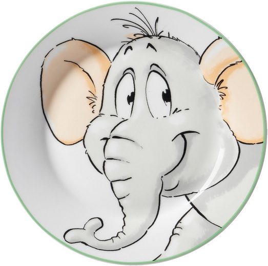 ♋ Ritzenhoff & Breker Kindergeschirr-Set mit kaufen Elefanten-Dekor »Happy Porzellan, Porzellan Geschirr Zoo, Eddie« Porzellan (3-tlg), auf