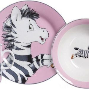 Ritzenhoff & Breker Kindergeschirr-Set »Happy Zoo, Zoe« (3-tlg), Porzellan, mit Zebra-Dekor