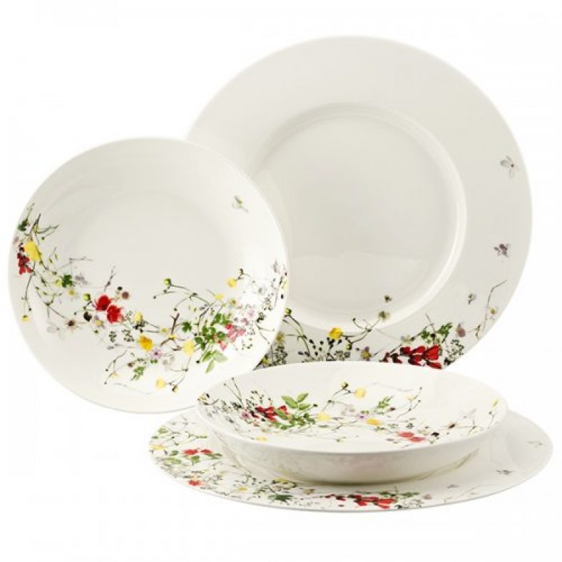 ♋ Rosenthal Geschirr-Set Teller Brillance Fleurs Sauvages (4-teilig ...