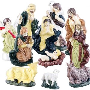 Britesta Krippenfiguren: 11-teiliges Weihnachtskrippen-Figuren-Set aus Porzellan, handbemalt (Krippe Figuren)