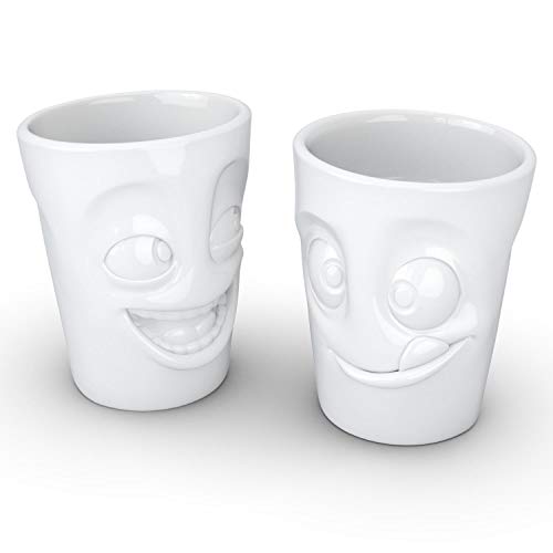 color blanco Juego de vasos FIFTYEIGHT PRODUCTS Witzig & Lecker T01.29.01 porcelana, 350 ml 