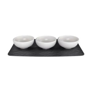 Dipschälchen mit Teller 4er-Set NewMoon weiß