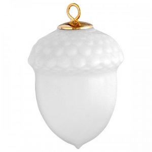 Meissen Christbaumkugel Eichel Weiß