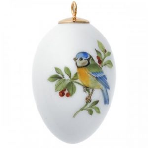 Meissen Osterei mit Blaumeise