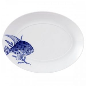 Meissen Platte oval Blue Treasures Motiv Fisch (32cm)