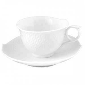 Meissen Teetasse mit Untertasse Wellenspiel Relief (2-teilig)