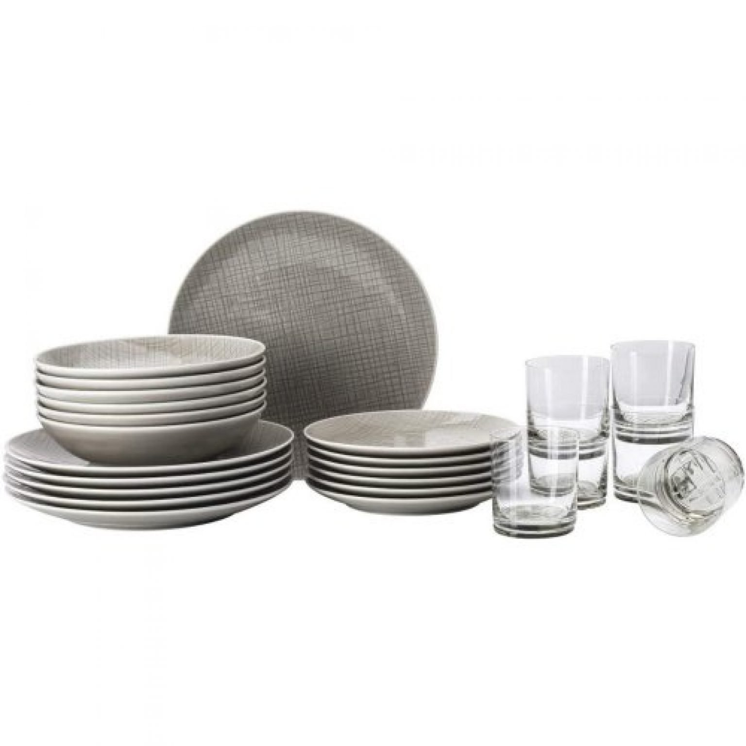 ♋ Rosenthal Geschirr- und Gläser-Set Mesh Mountain (24-teilig ...