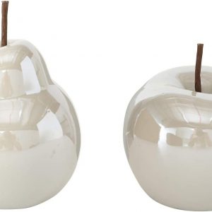 B.o.l.t.z.e Apfel + Birne Perly Porzellan Ø 10 cm, Farben:weiß