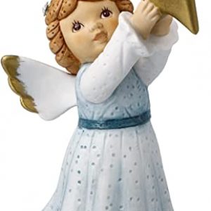 Goebel X-Mas Nina & Marco Engels-Figur Winterengelchen mit Goldenem Stern aus Porzellan Mehrfarbig, Maße: 6cm x 8cm x 13cm, 11-750-78-1