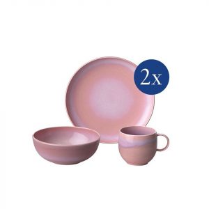 like. by Villeroy & Boch Frühstücks-Geschirrset »Perlemor Coral Fruehstuecks Set«, Porzellan