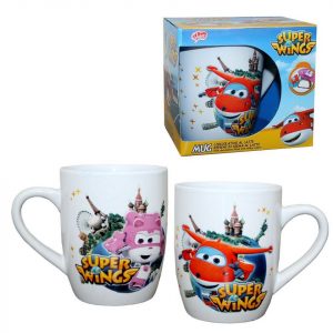 Super Wings Kindergeschirr-Set »Auswahl Porzellan Tasse Super Wings 330 ml Henkel-Becher in Geschenkbox«, Porzellan