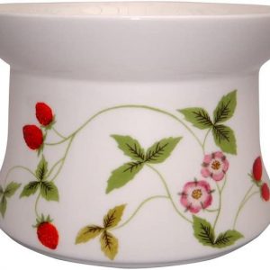 TeaLogic Bone China Stövchen Mirella, rund, weiß rot, 8,5×12,5cm, Porzellan