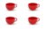 Friesland 4er-Set Kaffee-Obertasse 0,24l Happymix Rot