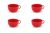 Friesland 4er-Set Jumbo-Obertasse 0,56l Happymix Rot