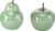 B.o.l.t.z.e Apfel + Birne Perly Porzellan Ø 10 cm, Farben:grün