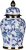 CFANYOU Blumenpflanzendekorationsbehälter Blaue und weiße Porzellan-Keramikvase-dekorative Blumen-Tempel-Ingwer-Jar-Vase mit feinem Deckel antike…