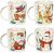 com-four® 4x Kaffeebecher aus Porzellan – Kaffee-Tasse für Weihnachten mit bunten Motiven – Kaffeepott für Kalt- und Heißgetränke – 370 ml (04…