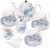fanquare Blau Blumen Porzellan Tee Set, Teetasse und Untertasse Set, Tee Service für 6 Personen, Hochzeit Teekanne Zucker Schüssel Creme Krug,…