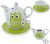 G. Wurm GmbH + Co. KG Porzellan-Tee-Set „Tea for One“ Teeservice mit Teekanne, Tasse, Untertasse grün/weiß/Eule
