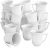 MALACASA, Serie Carina, 18 teilig Set Kaffeeservice Cremeweiß Porzellan Tassen 290ml Becher Kaffeebecher-Set Bechersets