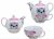 Tee-Set mit Eulen Motiv in Rosa für eine Person | Teekanne & Teetasse | Pinkes Porzellan-Teeservice in Geschenkbox | schön designte Henkel-Tasse &…