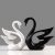 Unibest Dekofiguren aus Porzellan Schwäne 2-er Set dynamisches Design schwarz/weiß