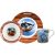 United Labels® Frühstücks-Geschirrset »Playmobil Frühstücksset für Kinder – Piraten Geschirr Set 3-teilig Teller, Schale & Tasse aus Porzellan«,…