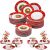 VEWEET, Serie SANTACLAUS, 60-teilig Porzellan Geschirrset, Weihnachten Geschirrservice, Teller mit Kaffeeservice für 12 Personen