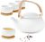 ZENS Teekanne Porzellan Set, Teeservice Chinesisch Keramik mit Sieb für Losen Tee, 800ml Matt Weiß Japanische kanne & 4 Tasse 130ml mit Modern…